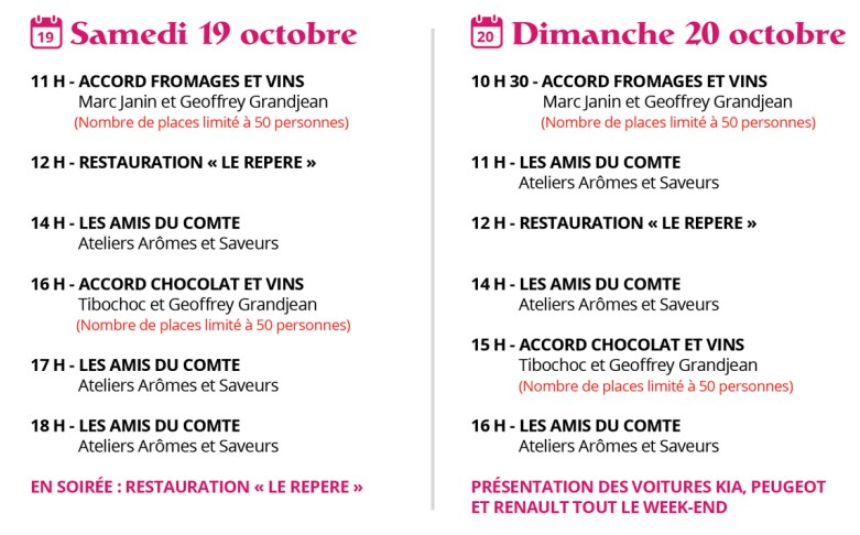 Programme Salon Vins et Fromages 2024 - Champagnole